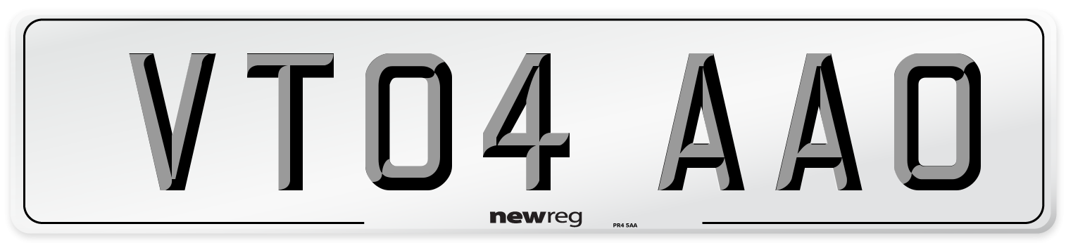 VT04 AAO Number Plate from New Reg